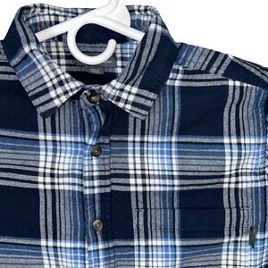 Eddie Bauer Mens Plaid‎ Flannel Shirt Button Up Long Sleeve Small Casual Blue